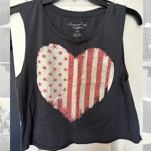 AE Flag heart crop top